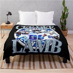 CeDee Lamb Vintage T-Shirt Throw Blanket