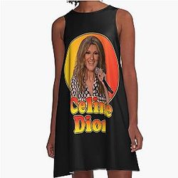 Celine Dion Portrait A-Line Dress
