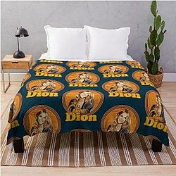 Retro Celine Dion Portrait Throw Blanket
