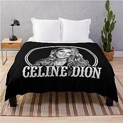 Vintaged Celine Dion Music Throw Blanket