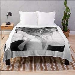 Celine Dion Cool Style Black White Throw Blanket
