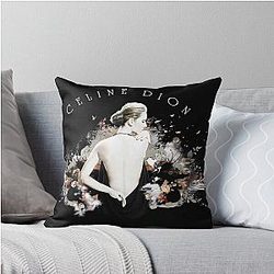 Celine Dion Black Throw Pillow