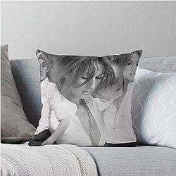 Celine Dion Cool Black White Throw Pillow