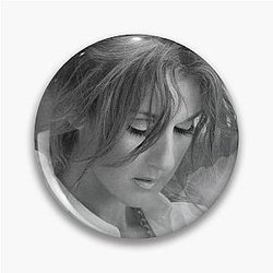 Celine Dion Cool Style in Black and White Pin