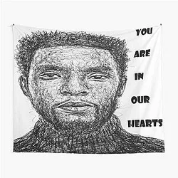 Chadwick Boseman You Are in Our Hearts Tapestry