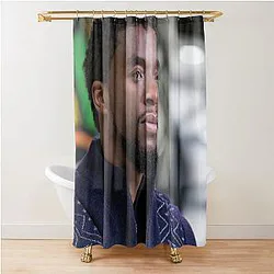 Art Chadwick Boseman Illustration Shower Curtain