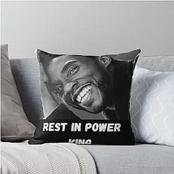 Chadwick Boseman Rest In Power King Throw Pillow