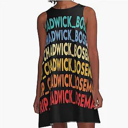 Rip Chadwick Boseman LGBT A-Line Dress