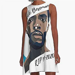 Chadwick Boseman Forever Black A-Line Dress
