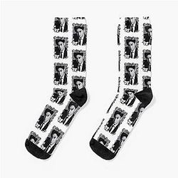 Cha Eun-woo Korean Actor Black and White Collage Digital Art Portrait Socks