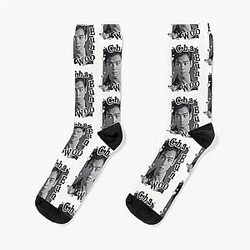 Cha Eun-woo Collage: Retro Black and White Vibes Socks