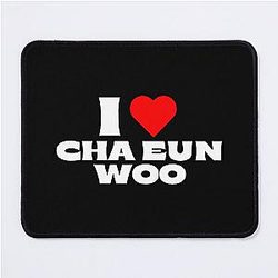 I Love Cha Eunwoo White Fonts Mouse Pad