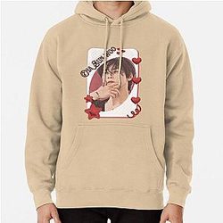 Cha Eun-woo Korean Actor Card Red Aesthetic Collage Design Pullover Hoodie