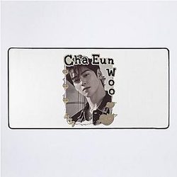 Cha Eun-woo Kpop Solo Artist Scrapbook Collage Cozy Y2K Vintage Design Desk Mat
