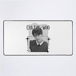 Cha Eun-woo Kpop Solo Artist Scrapbook Collage Cozy Y2K Vintage Design Desk Mat
