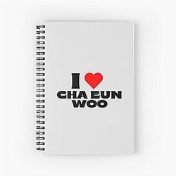 I Love Cha Eunwoo Black Spiral Notebook