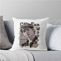 Cha Eun-woo Kpop Solo Artist Scrapbook Collage Cozy Y2K Vintage Design Throw Pillow