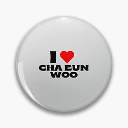 I Love Cha Eunwoo Black Font Pin