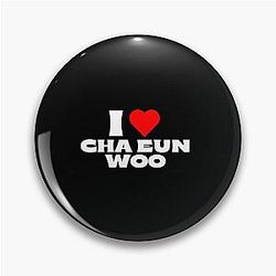 I Love Cha Eunwoo – White Fonts Pin