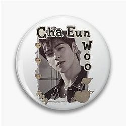 Cha Eun-woo Kpop Solo Artist Scrapbook Collage Vintage Design Pin