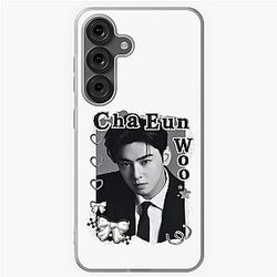 Cha Eun-woo Korean Actor Black and White Collage Digital Portrait Samsung Galaxy Case