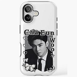 Cha Eun-woo Korean Actor Black and White Collage Digital Art Portrait iPhone Case