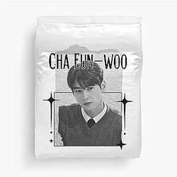 Cha Eun-woo Kpop Solo Artist Scrapebook Collage Cozy Y2K Vintage Design Duvet Cover