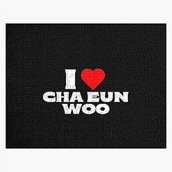 I Love Cha Eunwoo White Fonts Jigsaw Puzzle