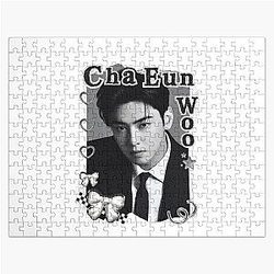 Cha Eun-woo Korean Actor Black Collage Digital Art Jigsaw Puzzle