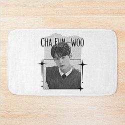 Cha Eun-woo Kpop Solo Artist Scrapbook Collage Cozy Y2K Vintage Design Bath Mat