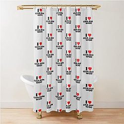 I Love Cha Eun-woo Black Shower Curtain