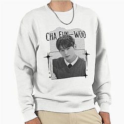 Cha Eun-woo Kpop Solo Artist Scrapbook Collage Cozy Y2K Vintage Design Pullover Sweatshirt