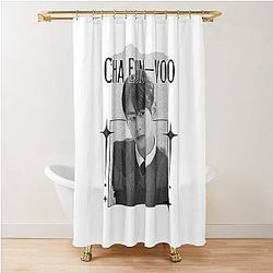 Cha Eun-woo Kpop Solo Artist Scrapbook Cozy Y2K Vintage Design Shower Curtain