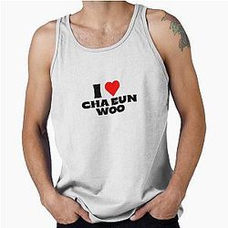 I Love Cha Eunwoo Black Font Tank Top