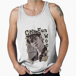 Cha Eun-woo Kpop Solo Artist Scrapbook Collage Cozy Y2K Vintage Design Tank