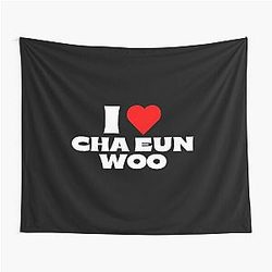 I Love Cha Eunwoo White Fonts Tapestry