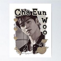 Cha Eun-woo Kpop Solo Artist Scrapbook Collage Cozy Y2K Vintage Design Poster