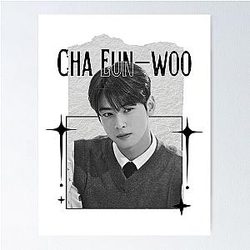 Cha Eun-woo Kpop Solo Artist Scrapbook Collage Cozy Y2K Vintage Design Poster