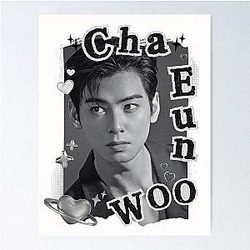 Cha Eun-Woo: Retro Black and White Poster
