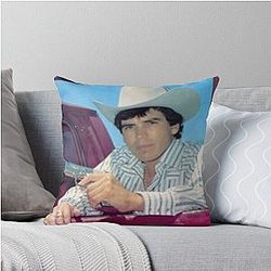 Chalino Sanchez Holding a Gun Throw Pillow