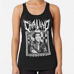 Chalino Sanchez Dark Metal Lettering Design Racer Back Tank Top