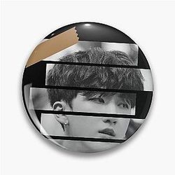 Seo Changbin Stray Kids Korean K-pop Monochrome Stripe Design Pin