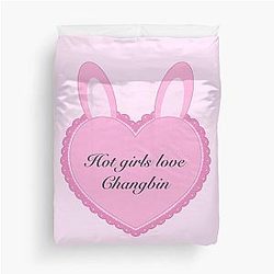 Hot Girls Love Bangchan Stray Kids Fanart Duvet Cover