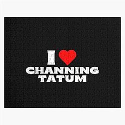 I Love Channing Tatum White Jigsaw Puzzle