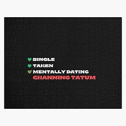 Mentally Dating Channing Tatum White Jigsaw Puzzle