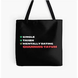 Mentally Dating Channing Tatum White All Over Print Tote Bag