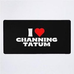 I Love Channing Tatum White Fonts Desk Mat