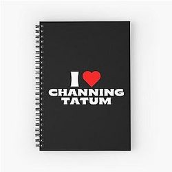 I Love Channing Tatum White Font Spiral Notebook