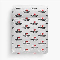 I Love Channing Tatum Black Duvet Cover