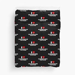 I Love Channing Tatum White Fonts Duvet Cover